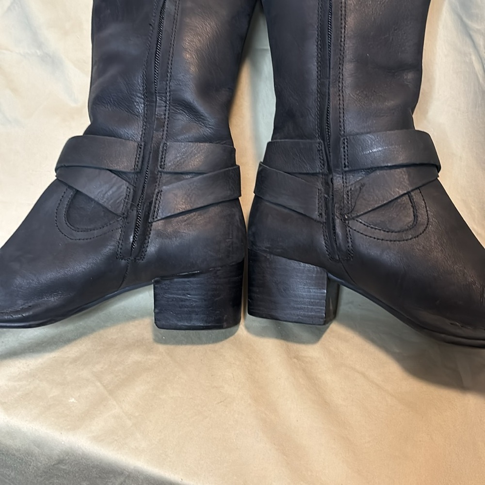 UGG Bandera black leather riding boots stunning excellent condition sz 6 - Picture 5 of 13